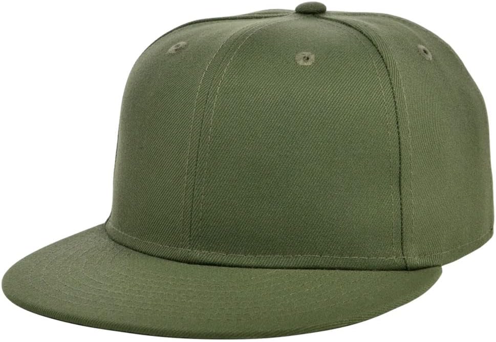 Lids Blank Full Court w/Colored Under Visor Fitted Cap Olive/Camo 7 3/4