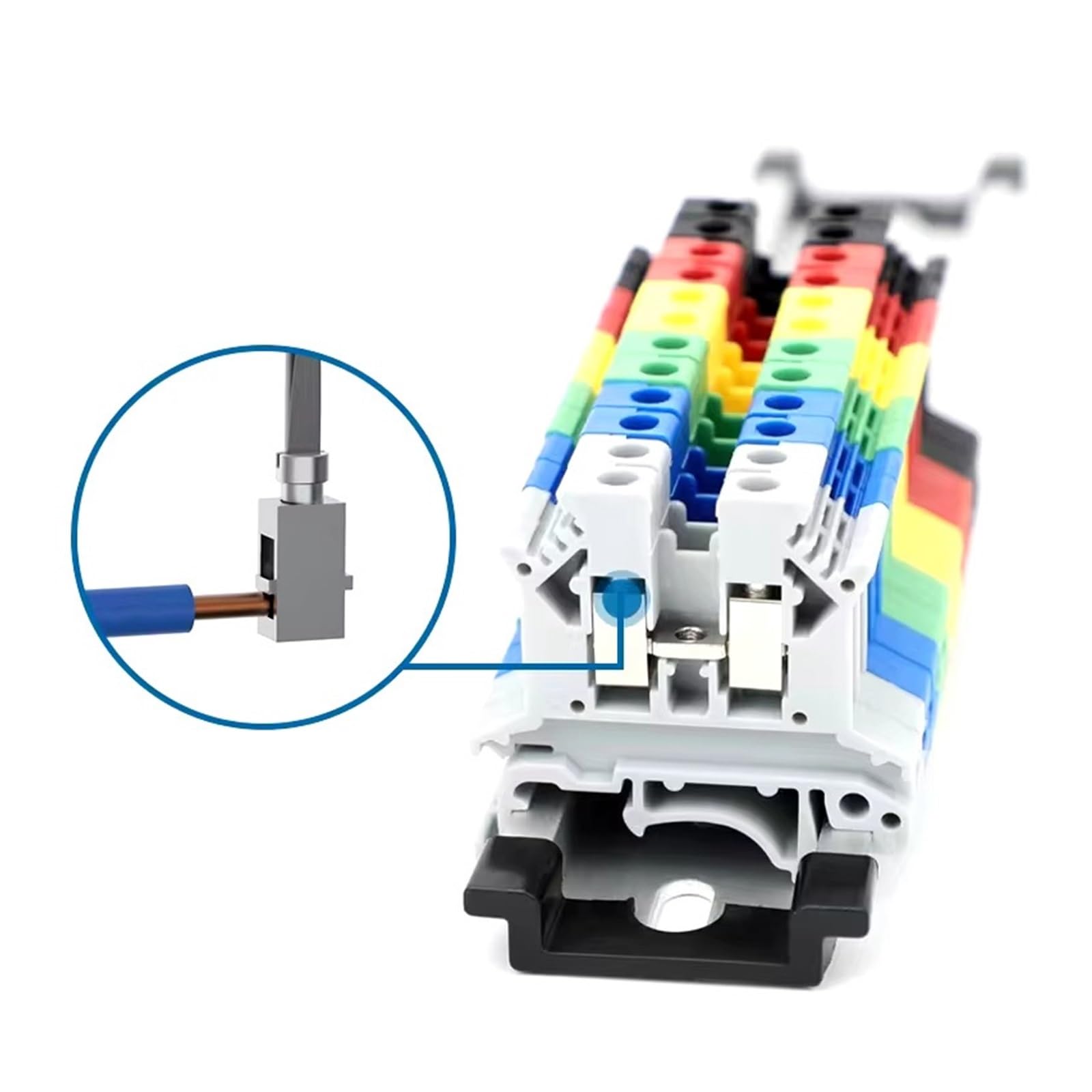 20/50/100 pièces 2.5 bornier UK2.5B connexion à vis bande de 5mm² câble électrique Din Rail connecteur fil(UK2.5B-Gray,100 PCS)