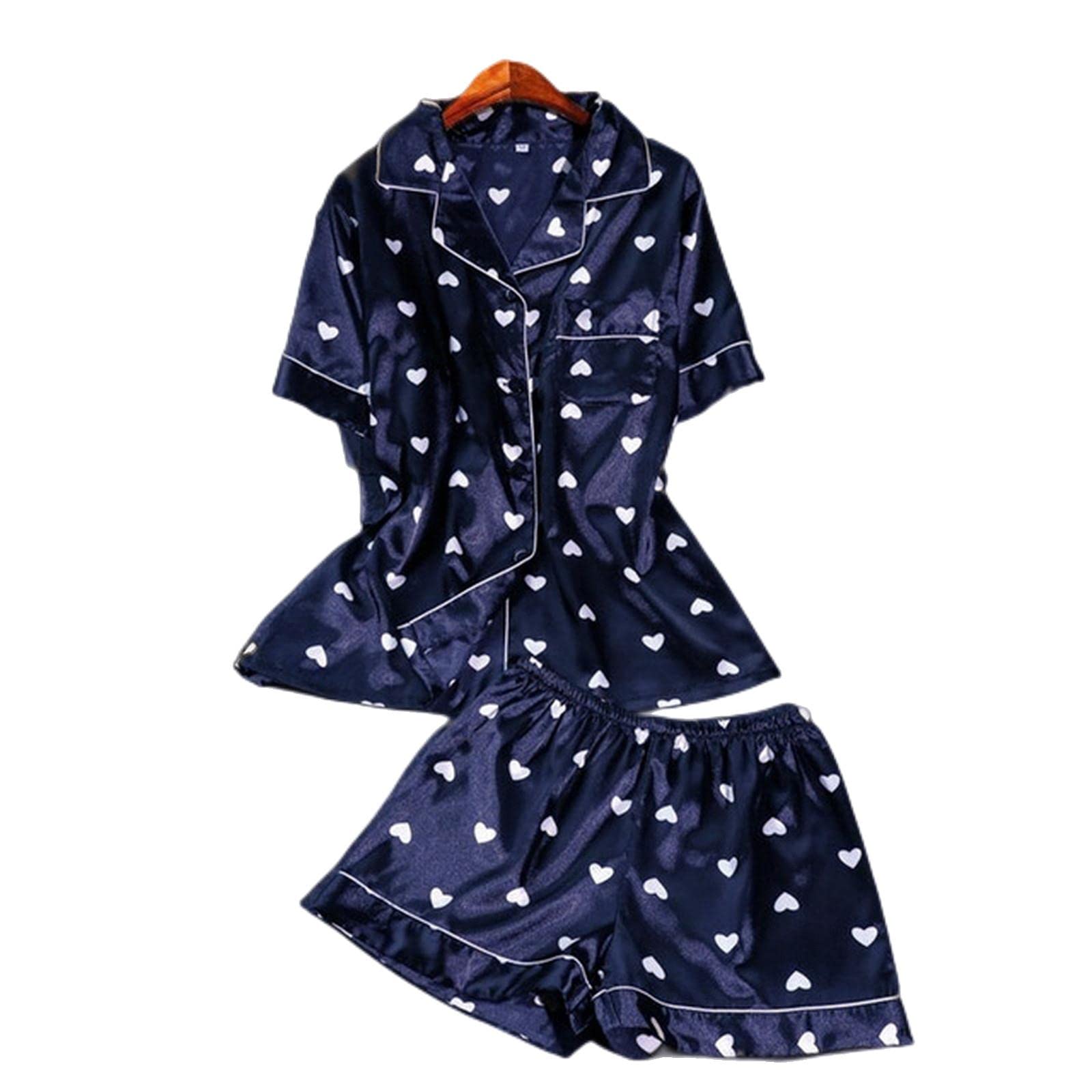 Pigiama Donna Pantaloni per Camicia da Donna Oversize Set di Pigiami Set da Sonno Abbiglia