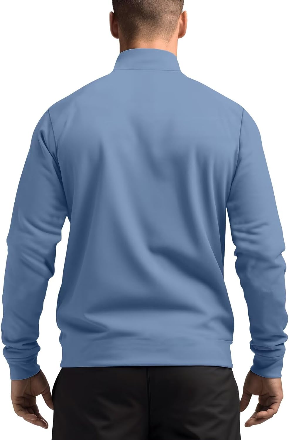 Zengjo Men's Track Jackets Full-Zip Athletic Jacket Sweatshirt Mock Neck with Zipper Pockets - Image 2