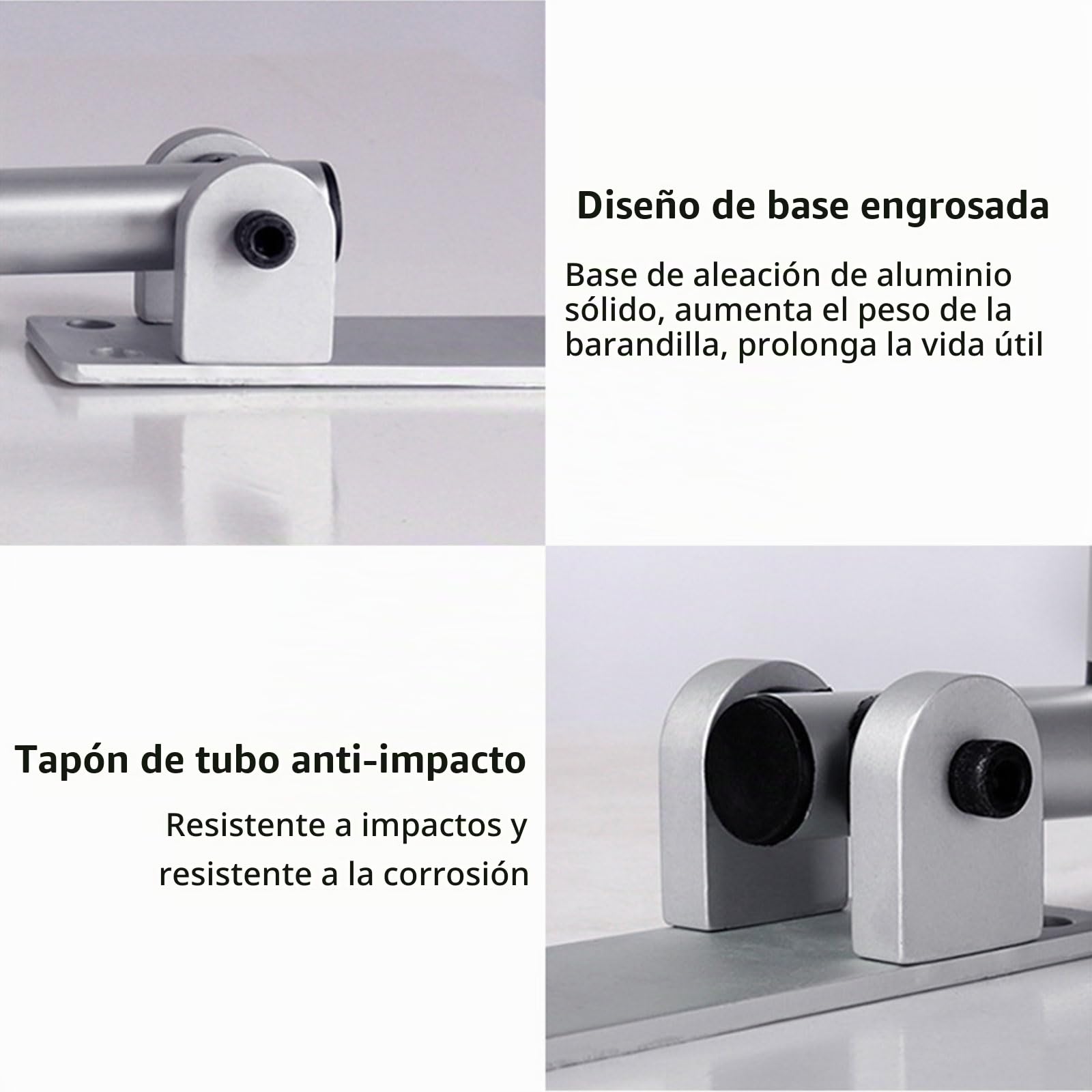 Barra Abatible baño Agarre Inodoro WC, Barras de Seguridad Aluminio, Pasamanos Pared Apoyo, 60CM