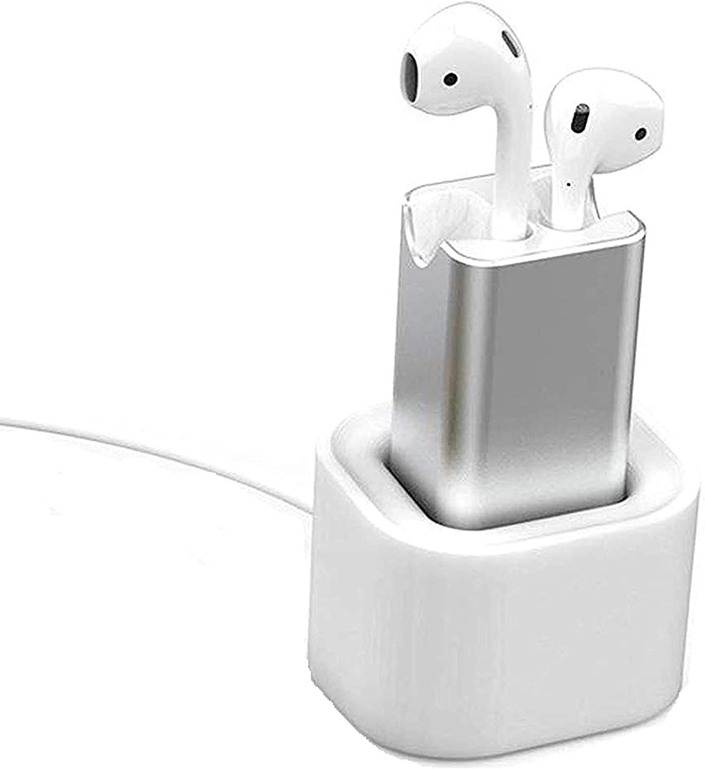 15 Minutes Fast Charger Adapter Compatible with Airpod 1st & 2nd for Air Pods case Replacement Charger with Desktop Stand Holder