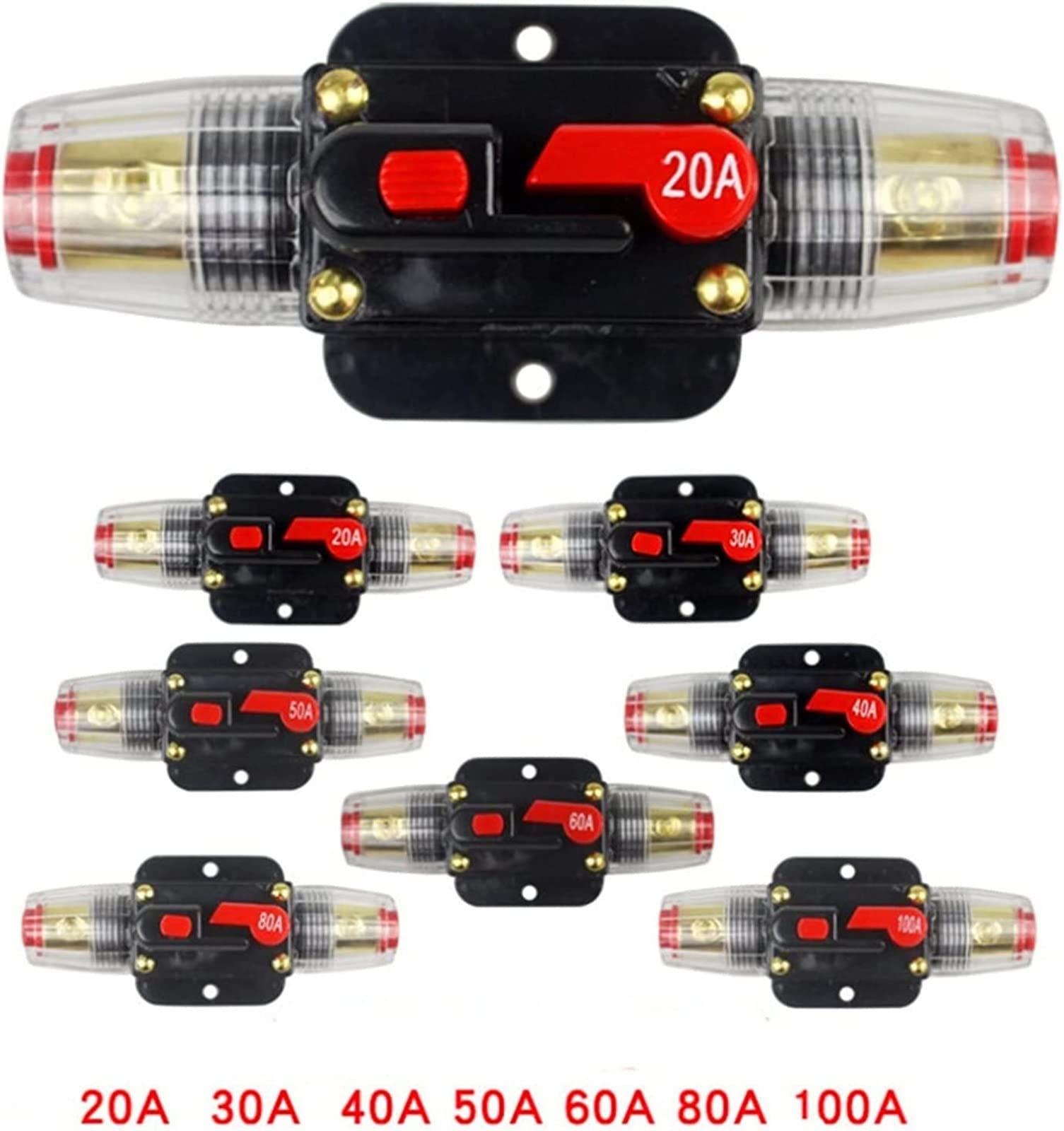 Disjoncteur audio 20A réinitialisable pour sécuriser votre ampli auto 12V
