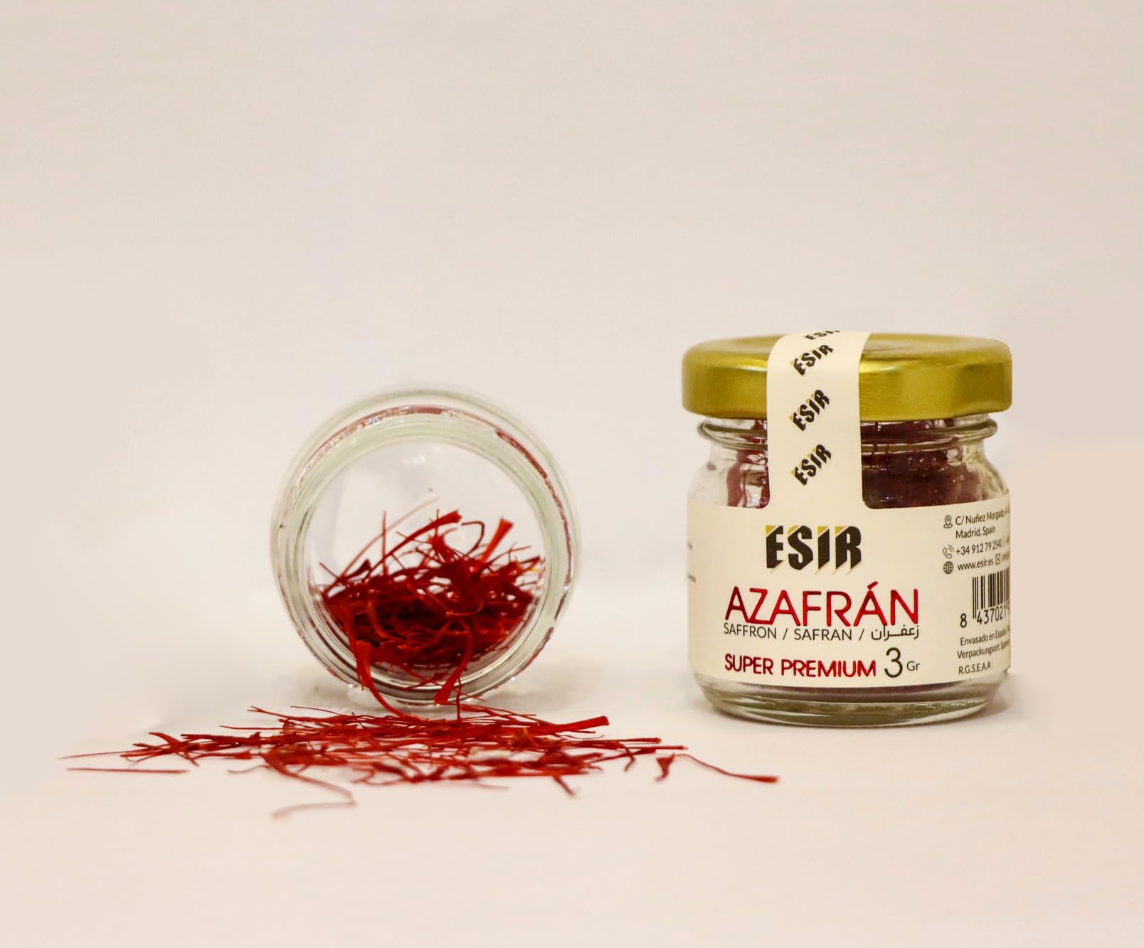 Esir Safran Super Premium, Fils de Safran 100% Pur et Naturel | Safran Pistils | Safran de Qualité Supérieure| 3g- Paquet de 12|