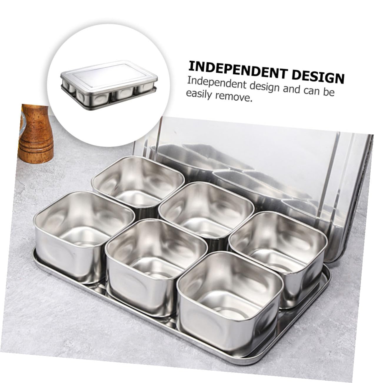 COLLBATH 1ensemble Boîte à Épices Avec Compartiments Pour Rangement Pratique Assaisonnements Cuisine