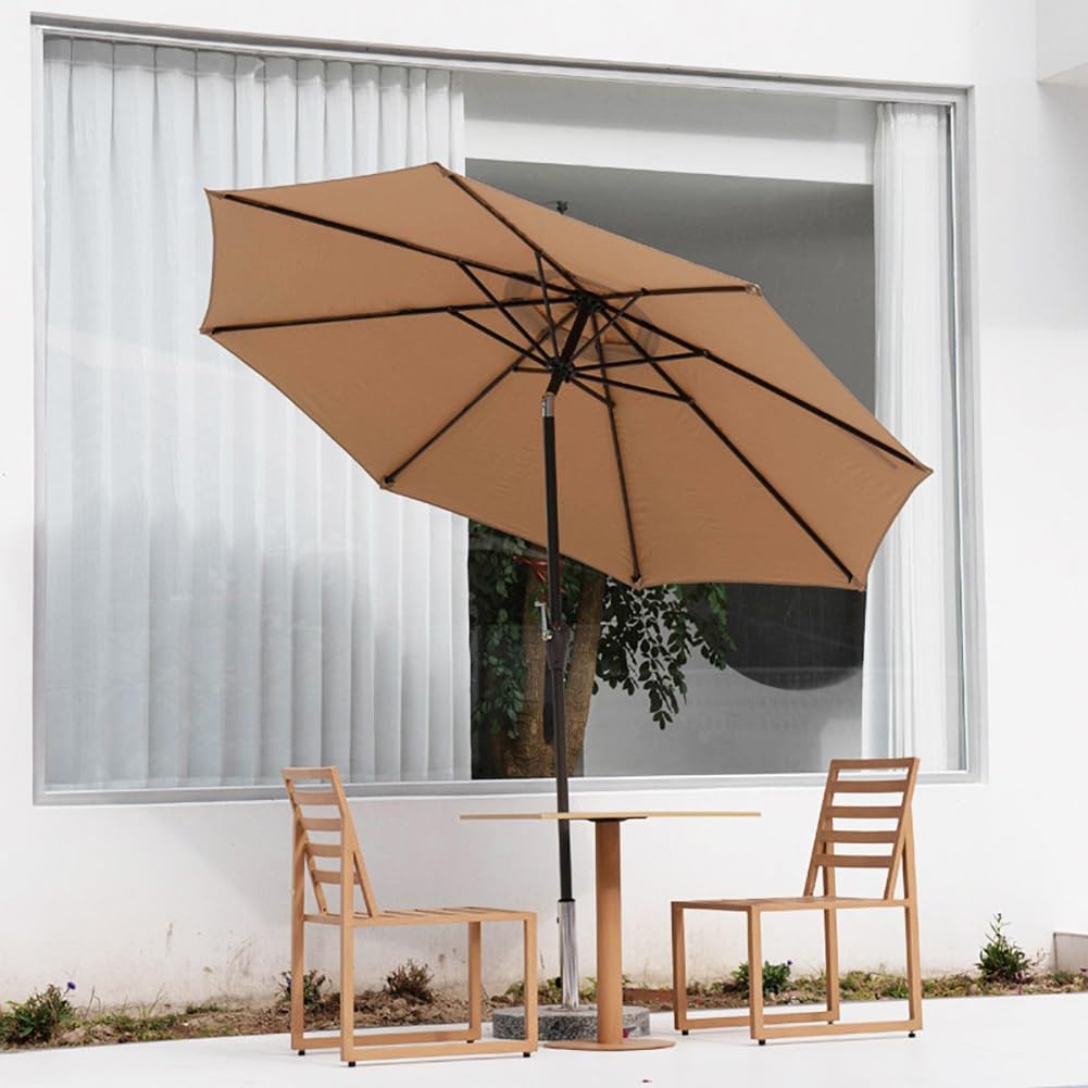 270 cm Sonnenschirm Neigbarer, Marktschirm mit Kurbel und 8 Rippen, Sonnenschutz UPF 50+ für Balkon, Garten, Terrasse, Strand