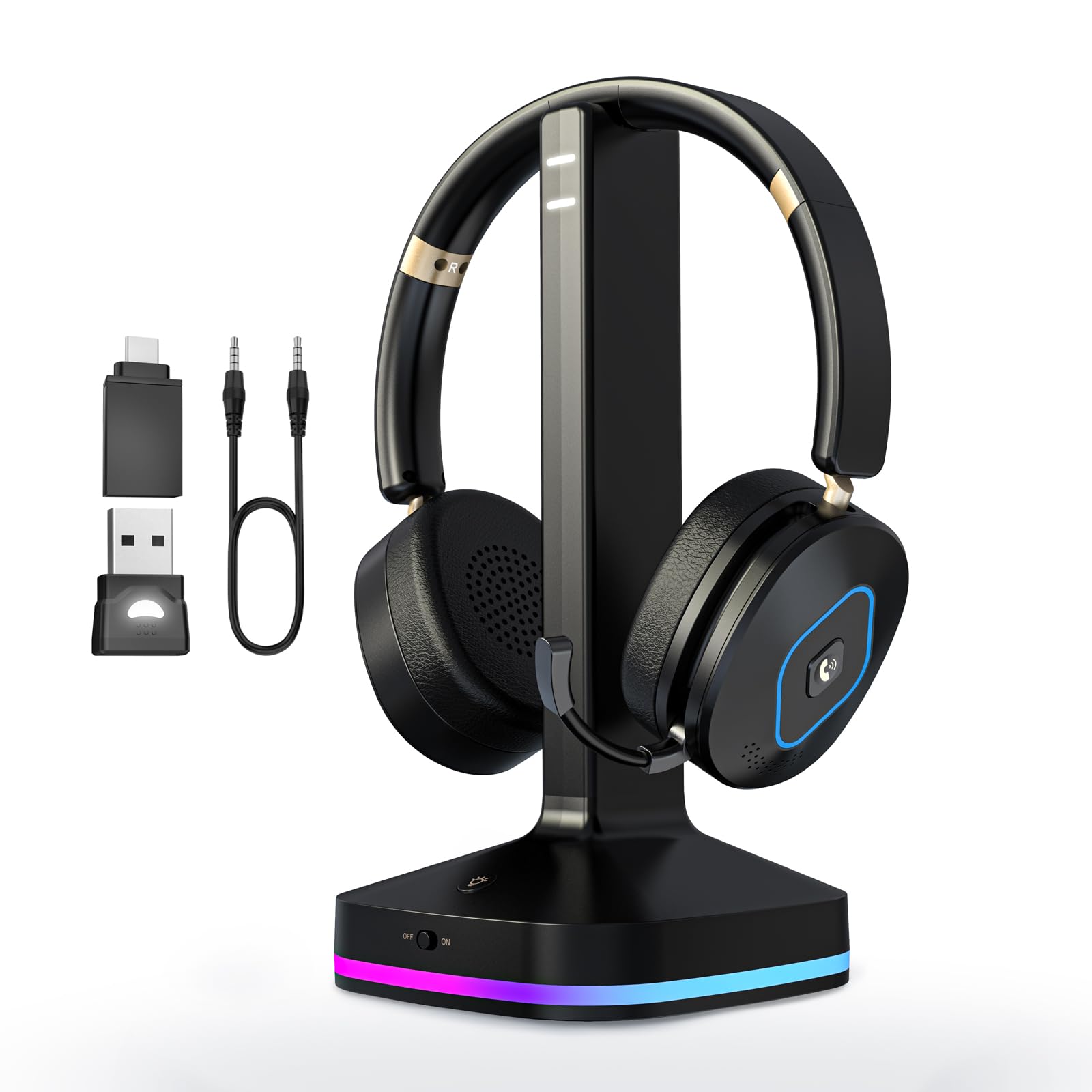 wireless bluetooth headset with microphone enc noise canceling