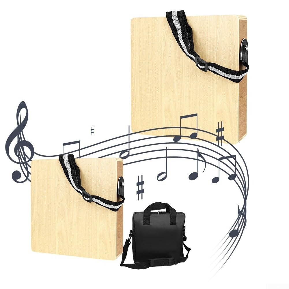 Tragbares Cajon Holz Box Drum mit Snare-Effekt(Cajon+Bag)