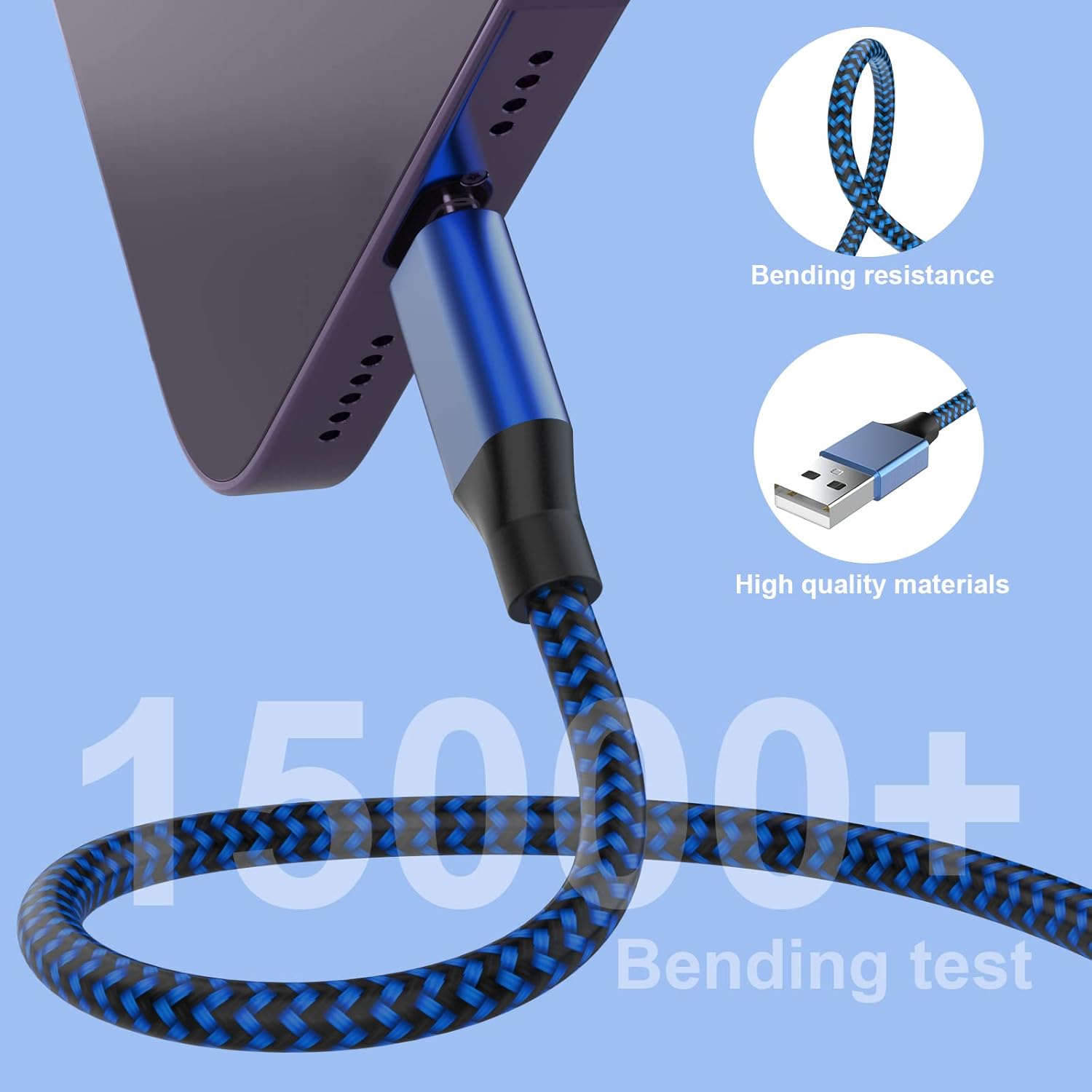 iPhone Charger [Apple MFi Certified] Lightning Cable 6PACK-3/3/6/6/6/10 FT Nylon Braided USB Charging Cable High Speed Cord Compatible with iPhone 14/13/12/11 Pro Max/XS MAX/XR/XS/X/8/7/Plus/6S/6/iPad : Electronics