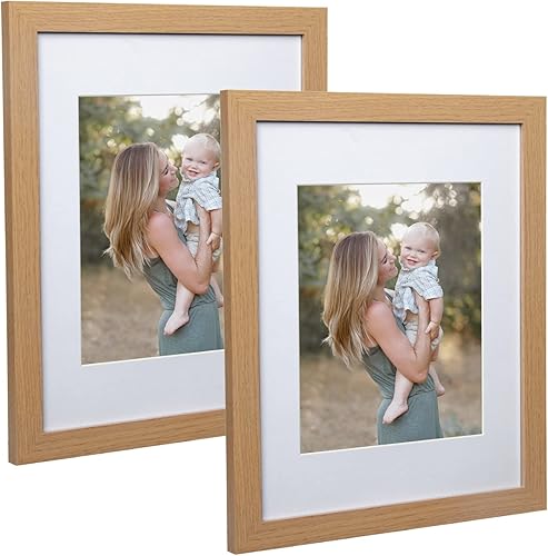 Vista 12 de Q.Hou - Marcos de fotos de 11 x 14 pulgadas, madera con patrón de encaje, color blanco envejecido, juego de 2, cada marco con 2 alfombrillas, Blanco