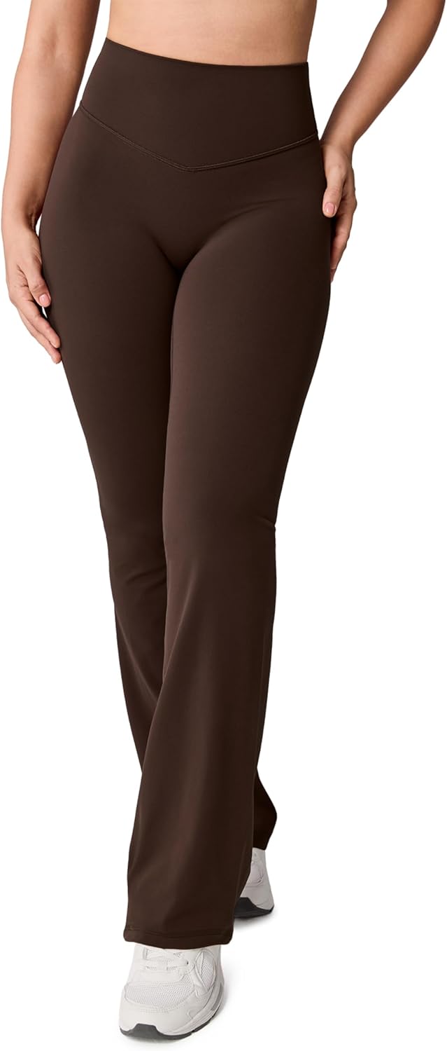 Hugcurve No Front Seam High Waisted Flare Leggings for Women Bootcut Yoga Pants Buttery Soft - 29.5''/31.5''/33.5''