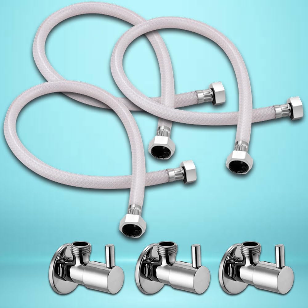 Brass Nut PVC Connection Pipe with angle valve | 18 Inches| PVC Heavy Duty Hot and Cold Water Connection Pipe Suitable for Geysers, faucets/water taps (18 inch) (Pipe With Valve) (combo) GCPVC3331 (B0CDS2MYHR) Amazon Price History, Amazon Price Tracker