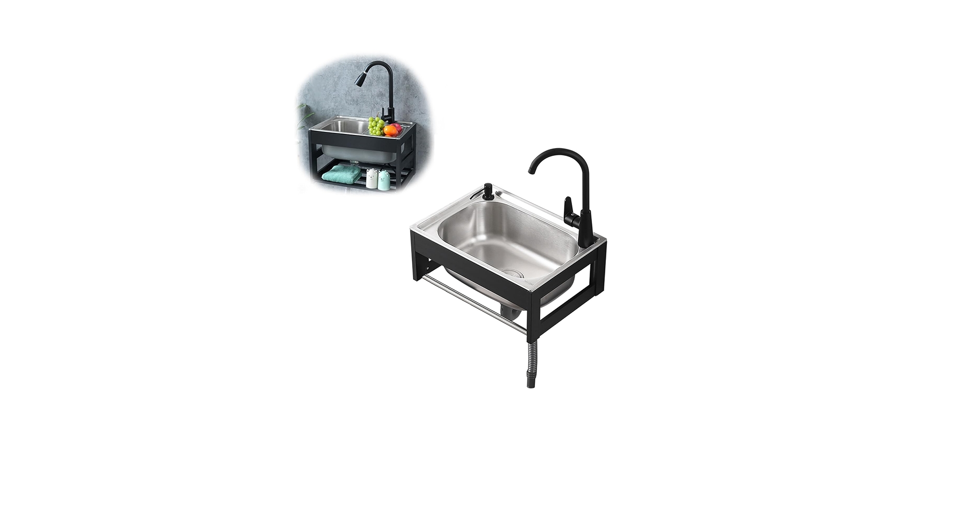 Amazon.co.jp: ガーデンシンク 流し台ステンレス製 蛇口水栓付き