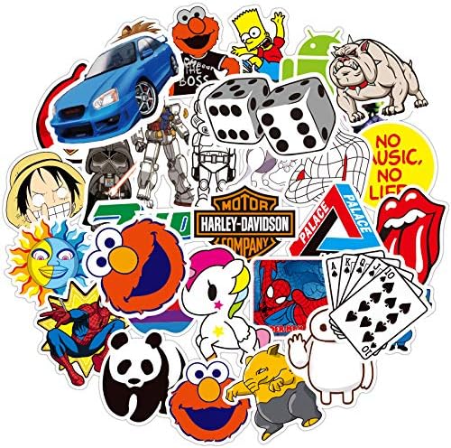 Maxon - 100 Pcs Cool Cute Vinyl Waterproof Stickers for Water Bottles, for Guitar,for Laptop, Travel Case, Car, Skateboard, Motorcycle, Bicycle Decal