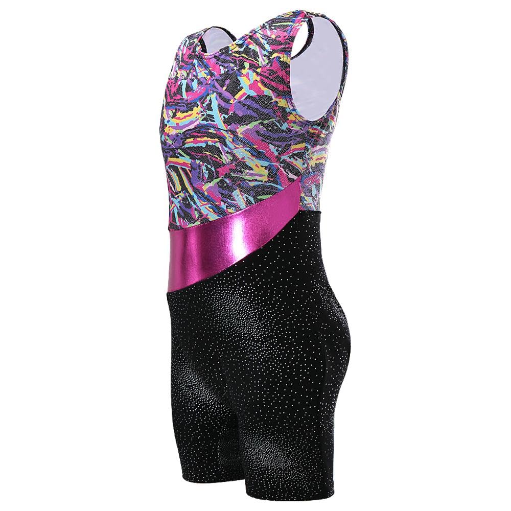 Gymnastics Leotards for Girls Longsleeve Color Gradient Sparkly Ballet Dance One Piece Outfit