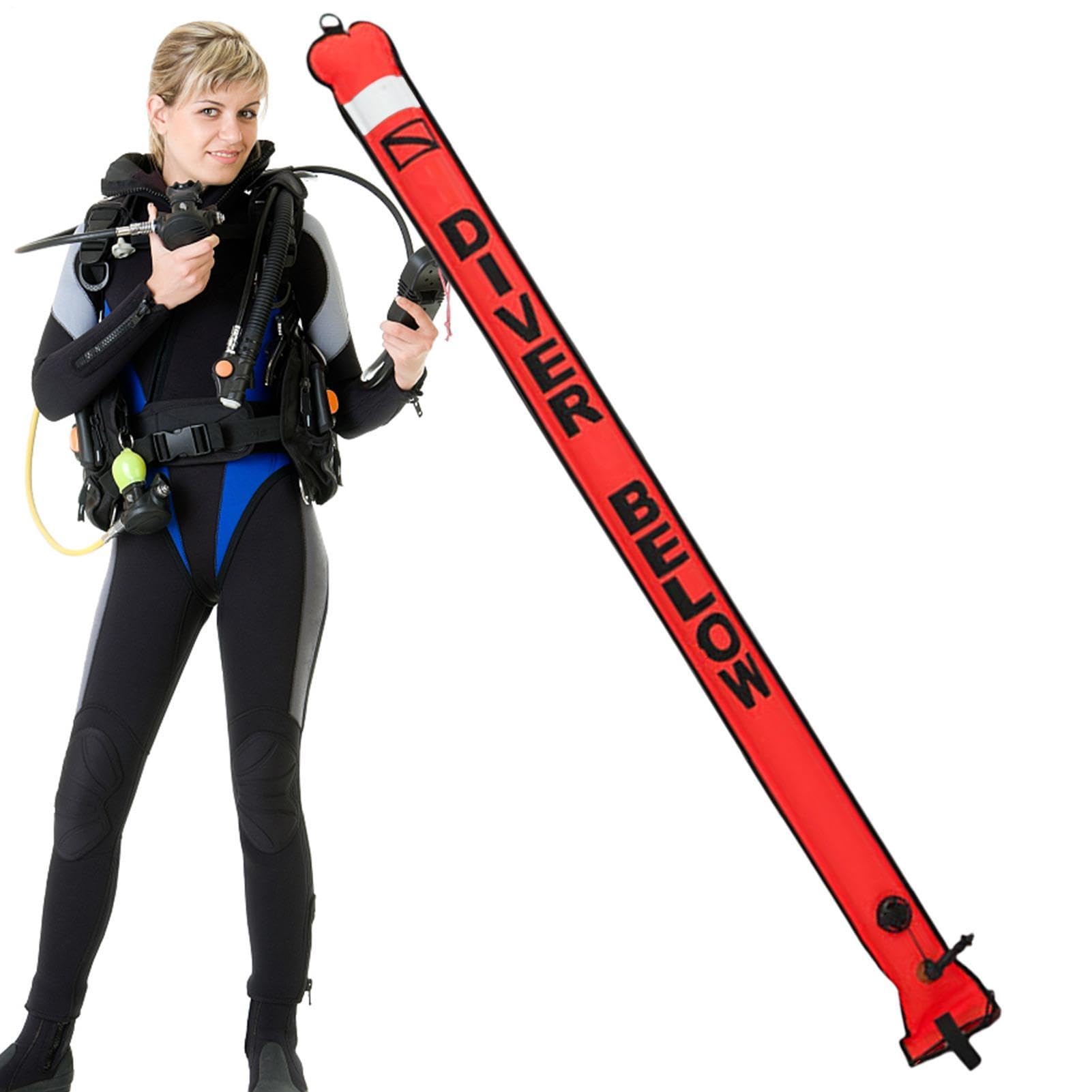 con Bandera de Buceo, marcadora de Superficie,Accesorios de Buceo Equipo | de de Equipo de Seguridad - Tapa Reflectante con Revestimiento de TPU autosellante para Nadar y bucear