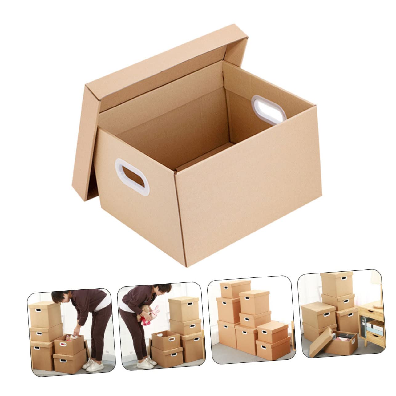 HOMSFOU Boîte à Dossiers Portable pour Rangement Organisateur de Documents Classeur à Dossiers