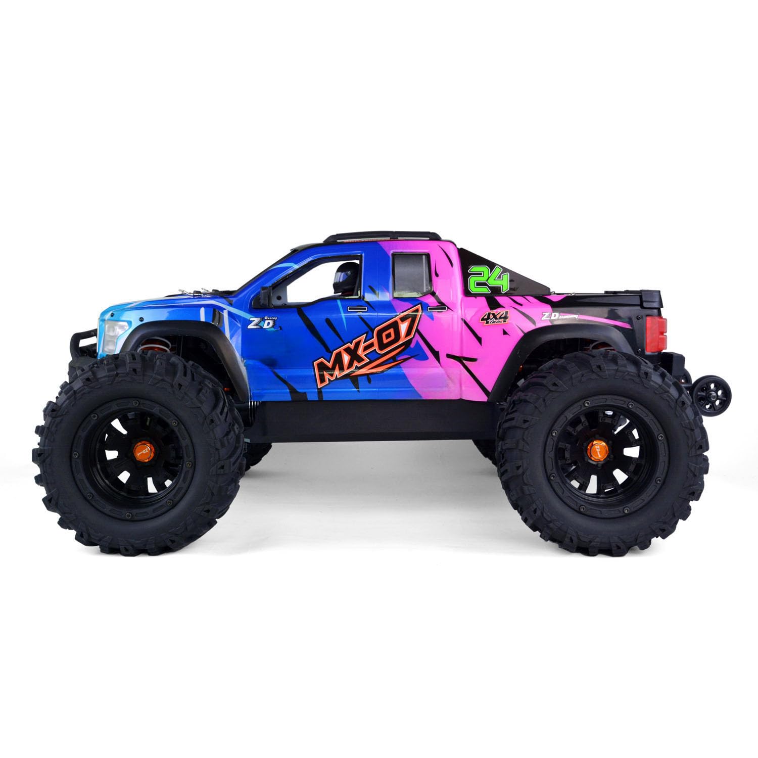wheelfun 80 km/h ZD Racing MX-07 1/7 4WD Telecomando Monster Truck Elettrico RC Off Road Veicolo Ad Alta Velocità Auto Da Corsa Sistema di Luce Hobby Grade Modello per Adulti