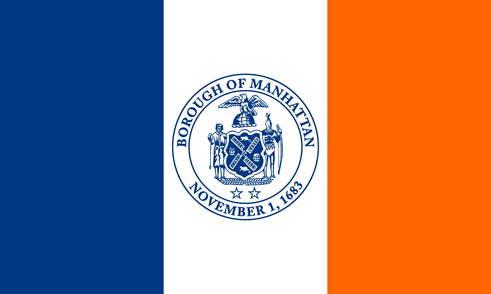 Drapeau Borough of Manhattan prestige 1.35m² finitions ourlées renforcées
