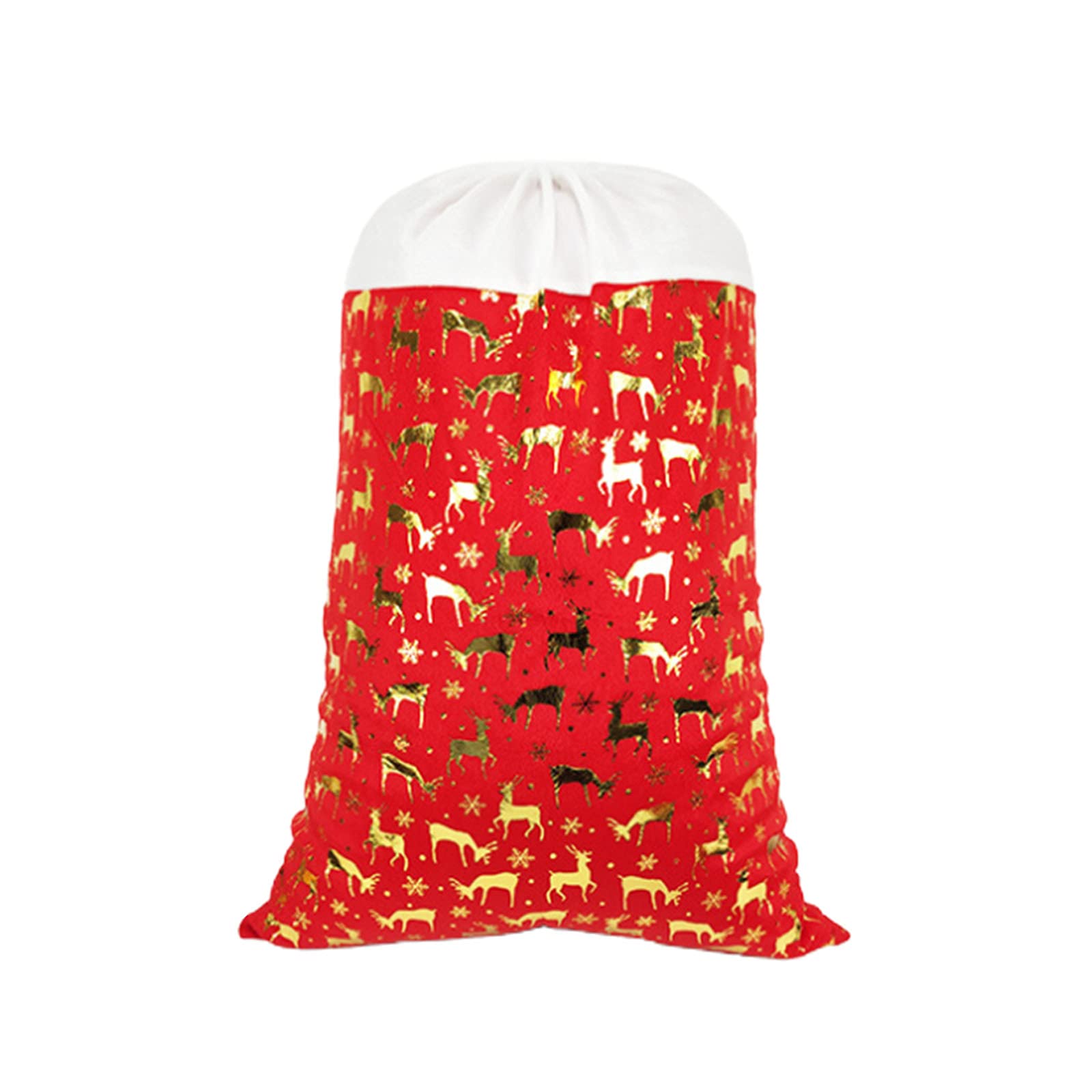 PovKeever2PCS Santa Sack Large Premium Glitter Red Sack Stocking,50 x 70cm Xmas Bag,Christmas Eve Santa Sack Bag for Sneaky Early Presents