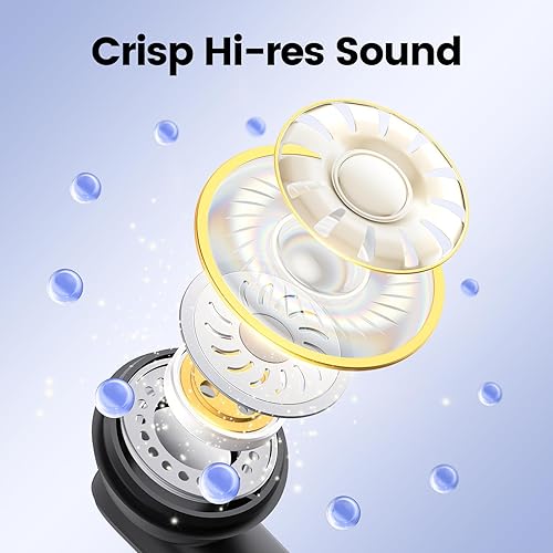 Miniatura 2 de Auriculares inalámbricos con auriculares de 68 horas de reproducción Bluetooth 5.3 con pantalla de alimentación dual, estuche de carga IPX7,