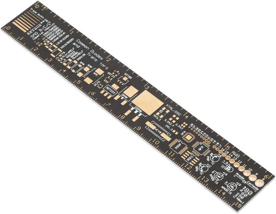 Multifunctional PCB Ruler, Engineering Scale Printed Circuit Board Ruler Measuring Tool 15cm for Electronics Projects