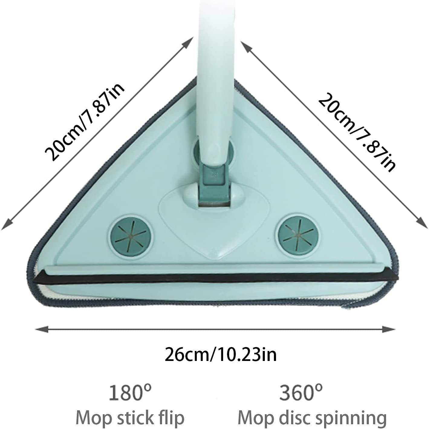 Trapeador húmedo y seco Trapeador de 360° Trapeador multifuncional extensible de microfibra Trapeador de limpieza triangular Giratorio Ajustable Con mango telescópico Con recambios Paño de repuesto