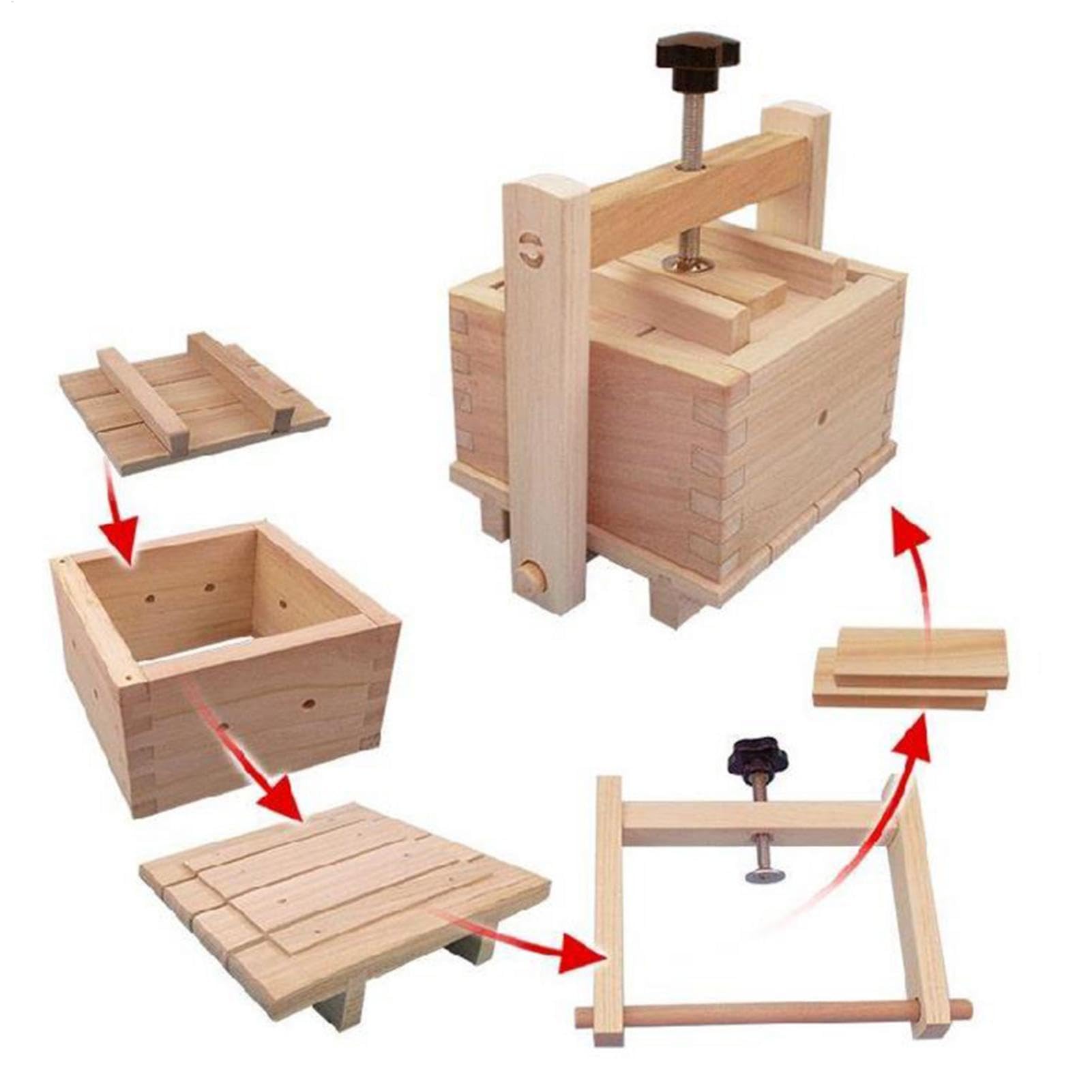 To_fu - Kit per la produzione di To_fu in legno con 3 x stamina | stampo per to_fu latte vegetale di soia, formaggio Tempeh
