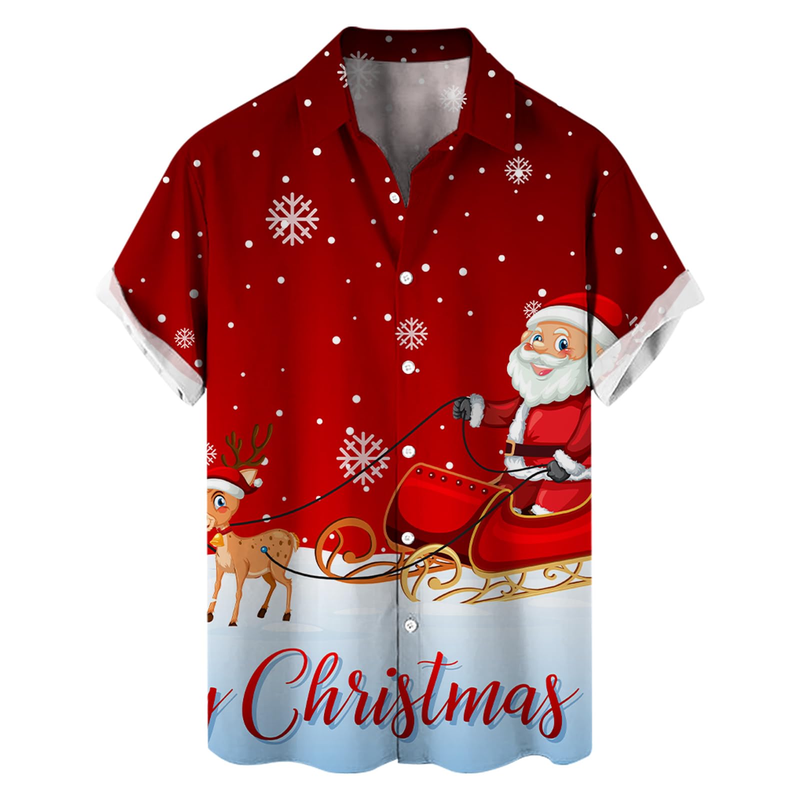 Chemise de Noël manches courtes homme style décontracté sans pull - 3