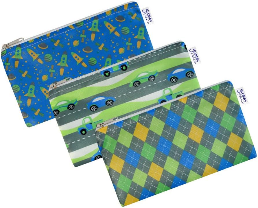 Cloth Snack Bags - Set of 3 - Yummi Pouch (Flashy)