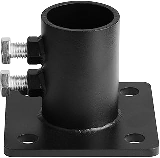 GBGS 2 1/2"(Actual fits 2-3/8" OD) Chain Link Fence Post Floor Flange,Black Mailboxes Sign Pole Heavy Duty Round Post Base