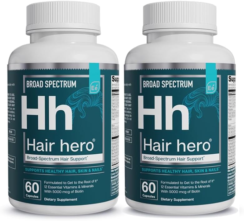Essential Elements® Hair Hero™ - Hair Vitamins for Men - Broad-Spectrum Support with 5000 mcg Biotin - 60 Count - 30 Servings (2-Pack)