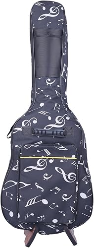 KingPoint-Oxford-Gitarren-Tasche gepolstert  Passt fA r die GrA AYe 39 40 41 mit doppelt verstellbaren Schulter-Rucksackriemen  Music Notes Pattern
