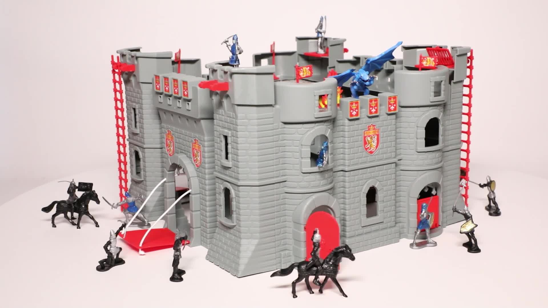 🏰 Lot Ludorev Norev – Château Fort Médiéval Avec Chevalier Et Roi – Figurines Jouet – Occasion