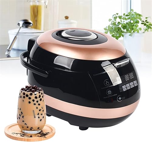 Olla automática de perlas comercial Boba Cooker, 5L 860w Tapioca Maker Pearl Cooking Machine Pantalla táctil, adecuado para restaurantes, tiendas de