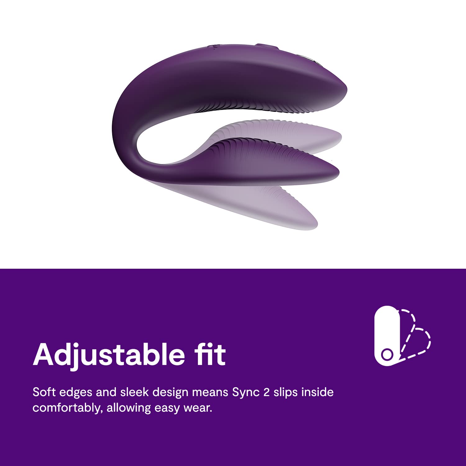 We-Vibe Sync 2 Vibrador para parejas con control por mando - Juguete sexual vibrante - Estimulación del punto G y del clítoris - Control por app y por mando - Para juegos sexuales de adultos - Morado