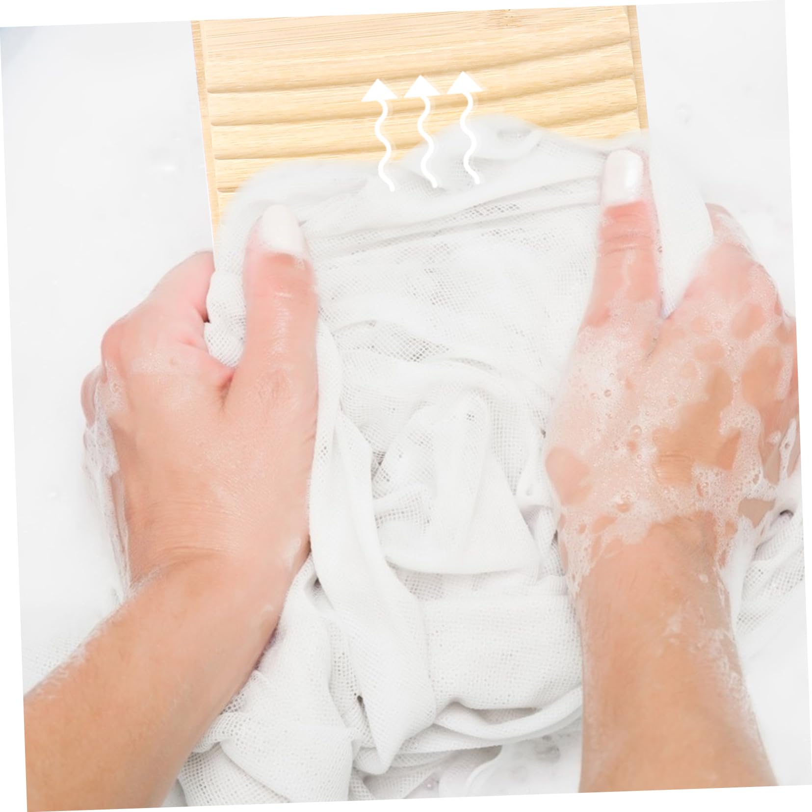 Healeved ASSE per Lavare in bambù Spesso Superficie Antiscivolo, Dimensioni 50x18x1,8 Cm, per Lavanderia a Casa o Negozio