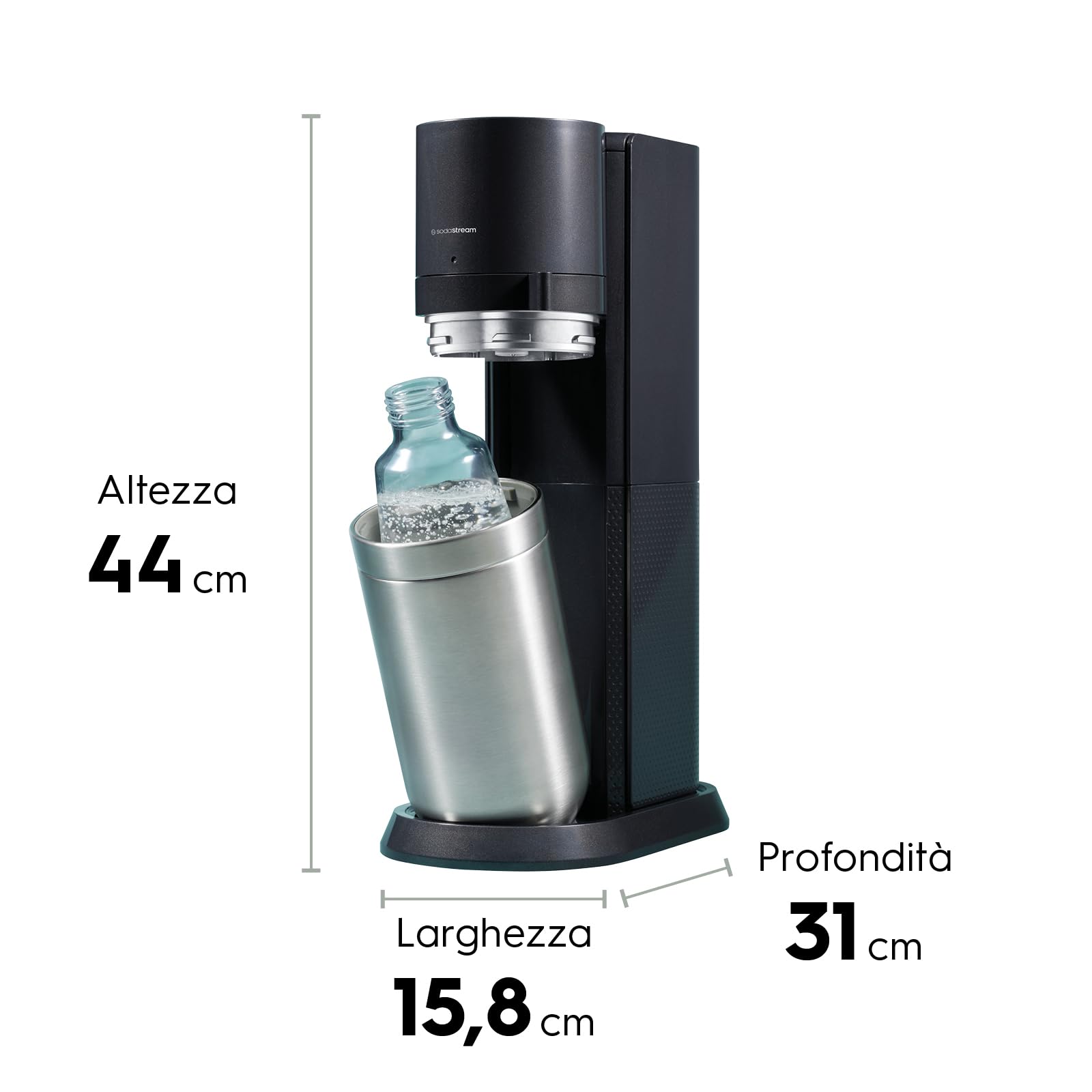 Sodastream Duo Megapack, Gasatore D'Acqua per Trasformare L' Acqua in Acqua Frizzante, colore nero