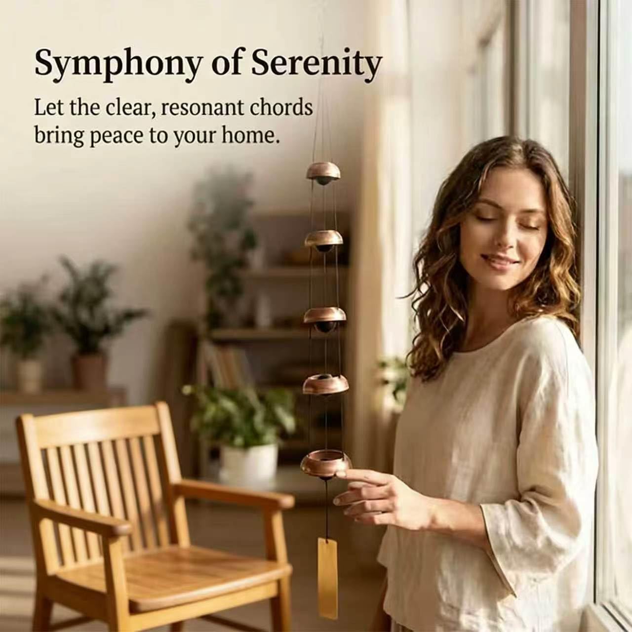 Quintet Brass Wind Chimes 35-Inch, Deep Tone Outdoor Wind Chimes, 5 Bell Feng Shui Windchime for Patio Yard Garden, Large Metal WindChimes Memorial Gift (Brass Color *2)