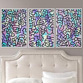 signwin 3 Piece Framed Canvas Wall Art Abstract...