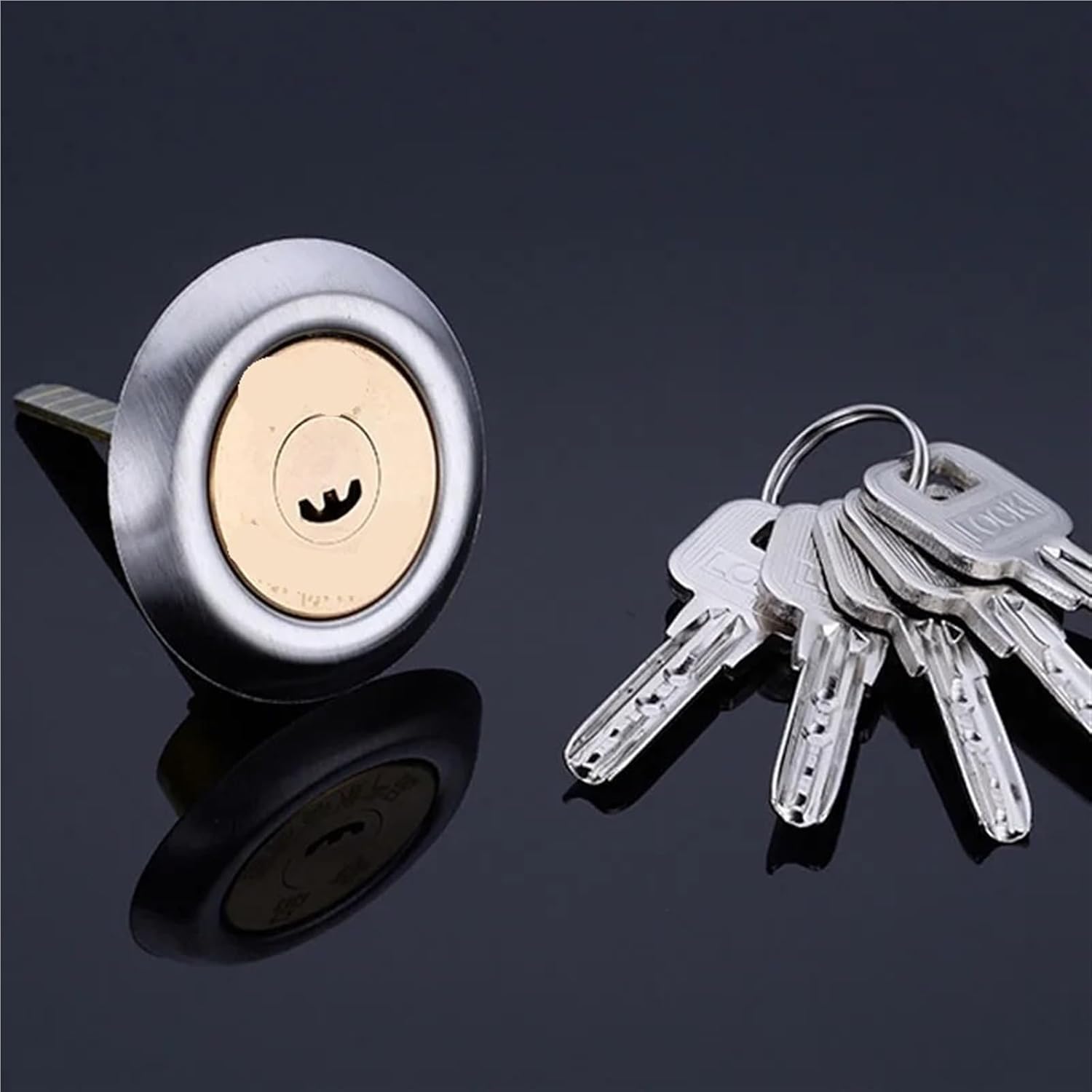 Door Lock Deadbolt Home Universal Exterior Accessory Stainless Steel 1Pcs(with deadbolt,A Type_Left)