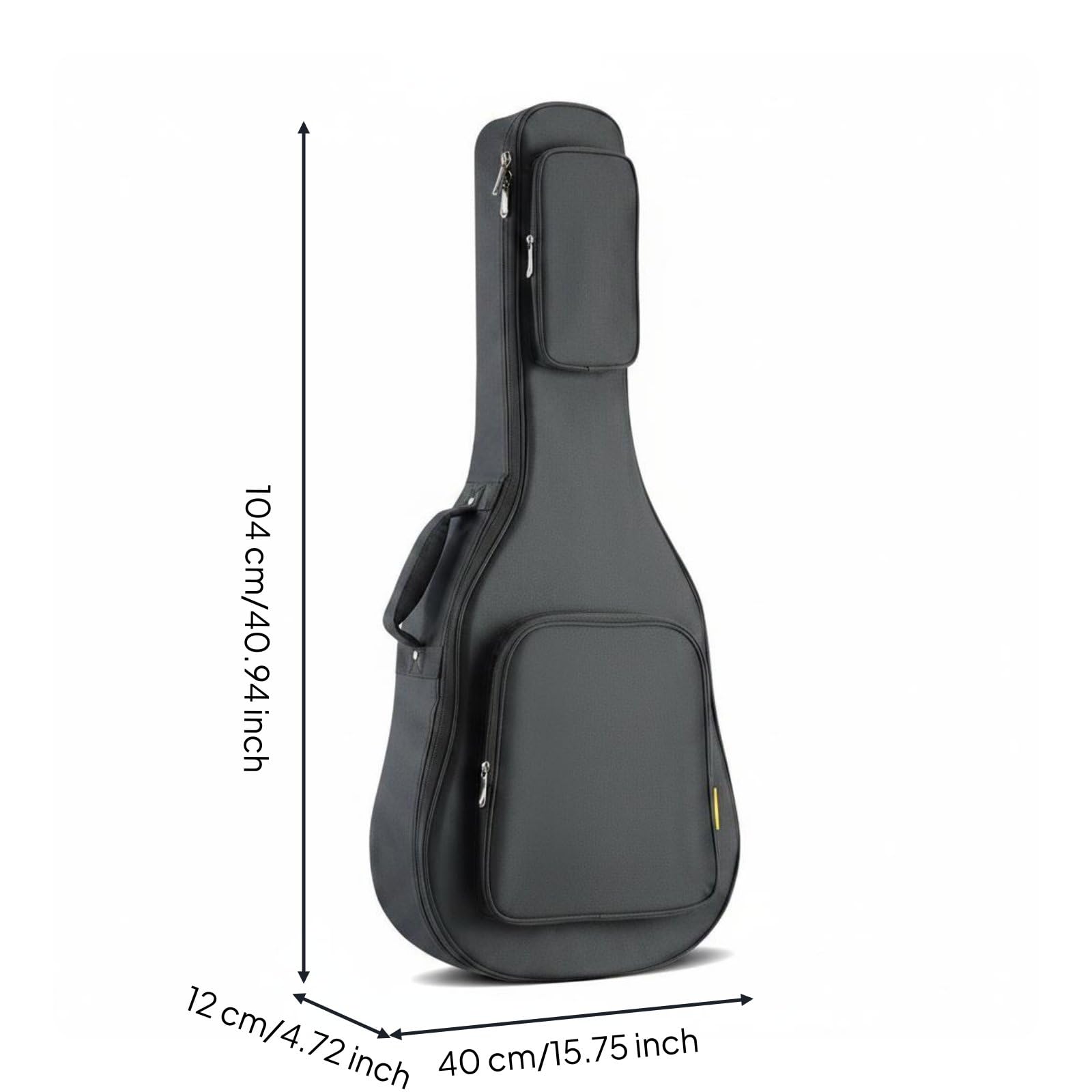 F Fityle Funda para Guitarra Estuche Bolsa Mochila Protector Acolchado con Doble Correa Ajustable y Panel Trasero Cómodo Tela al Agua Adecuado para Trayectos, Negro, Negro Brillante, 40 Pulgadas