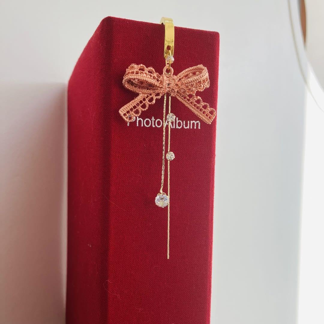 ハンドメイドブックマーカー栞«No.131»リボンパールストーン