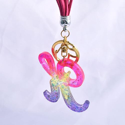 Miniatura 5 de Kit de moldes de resina de silicona, moldes de adornos de letras elegantes, moldes de fundición de resina epoxi, fabricación de llaveros con moldes