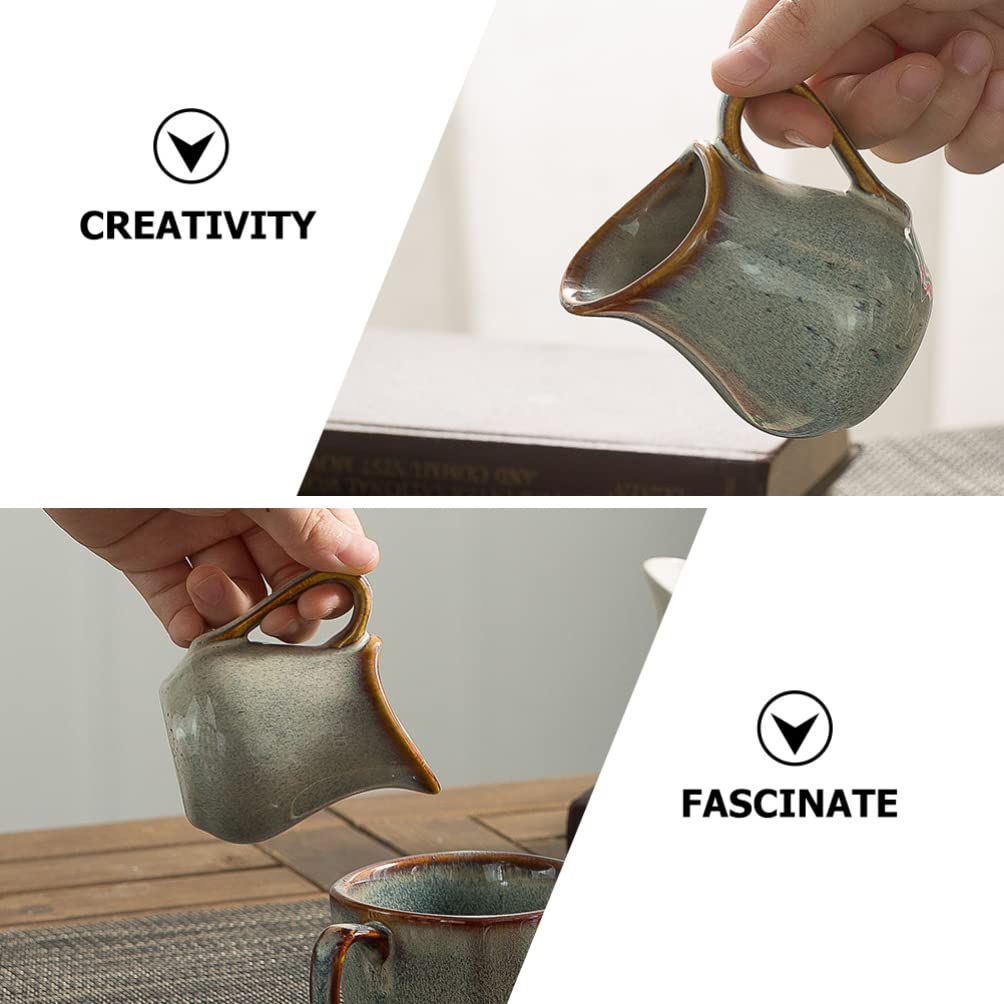 Tazza per Montare Il Latte Piccola brocca per la Panna in Ceramica: 2 Pezzi Mini brocca per la Panna da caffè e Latte Tazza con Manico brocca per servire Il,Colori Assortiti