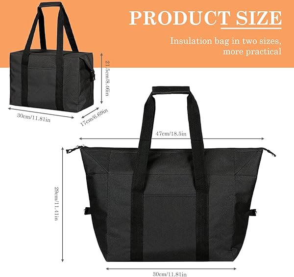 Insulated Cooler Bag 20L with Hard Liner, Foldable Thermal Picnic Bag, Leakproof Lunch Carrier for Camping, BBQ, Fishing, Beach, Grocery Shopping, and Outdoor Activities - 2