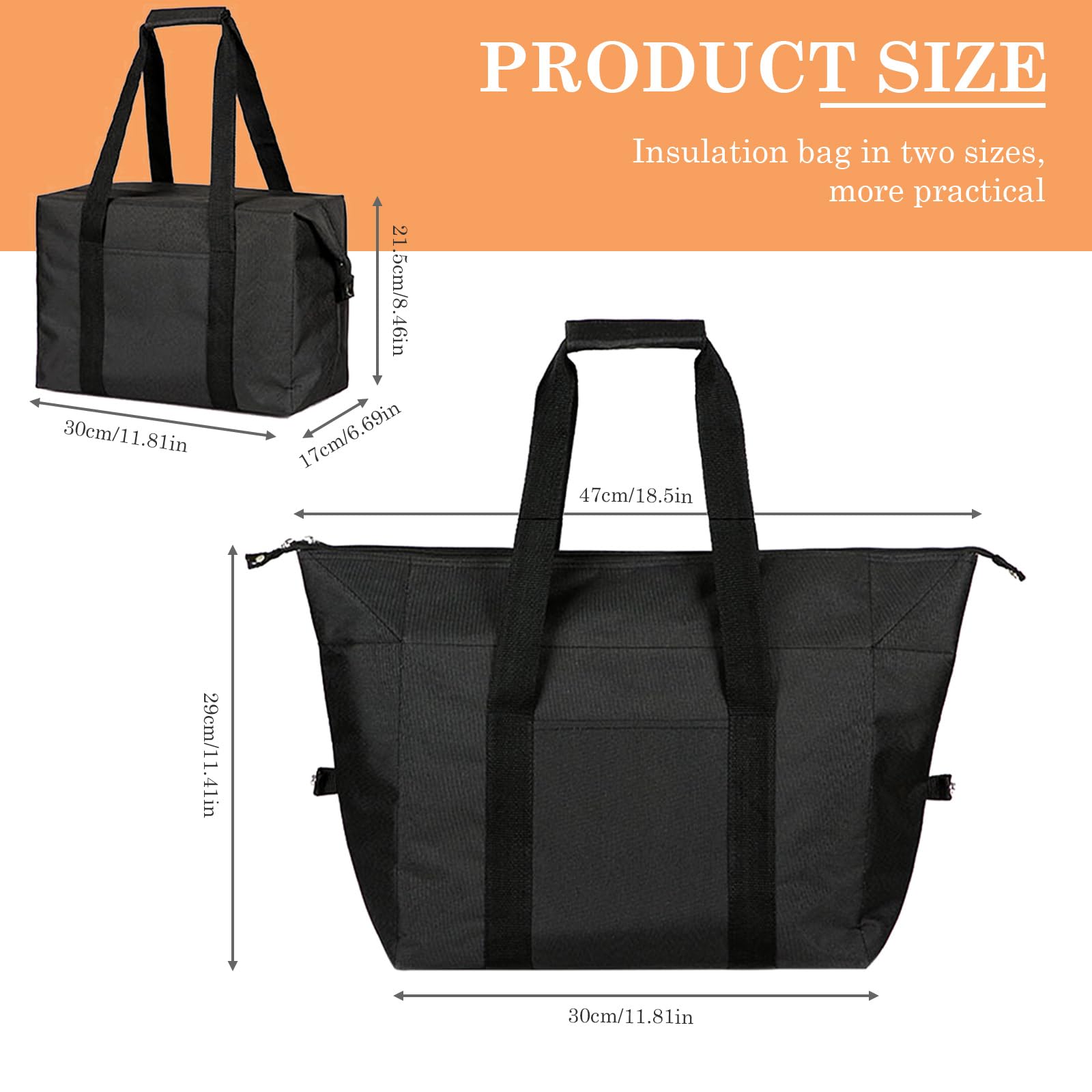 Insulated Cooler Bag 20L with Hard Liner, Foldable Thermal Picnic Bag, Leakproof Lunch Carrier for Camping, BBQ, Fishing, Beach, Grocery Shopping, and Outdoor Activities - 3