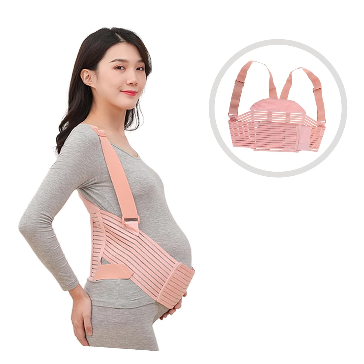 COLLBATH Elastic Pregnancy Belly Band Breathable Maternity Belt with Straps Support for Waist Abdomen and Back