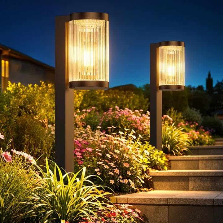 ELECLINK 2 Pack Modern Solar Pathway Lights, Super Bright Up to 12Hrs, IP65 Waterproof, Outdoor Solar Lights for Yard, Garden, Path