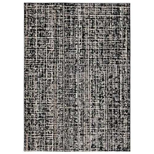 Garland Rug Rumba Indoor Floor Rug Area Rug Black/Earth Tones 5 Ft. X 7 Ft. Modern Abstract Area Rug – Soft, Anti-Skid,Carpet for Living Room, Bedroom, Dining Room, Farmhouse, Nursery by Garland Rug - Used condition - US$35.81